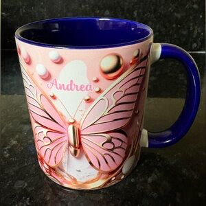 Butterfly Design Mug - Pink and Blue